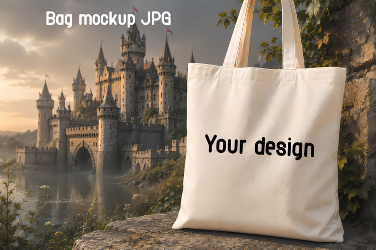Fantasy Castle Tote Bag Mockup JPG