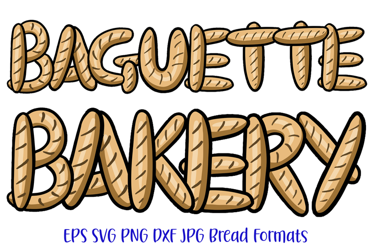 Baguette Bakery Bread Font Letters Alphabet ABC Text SVG PNG