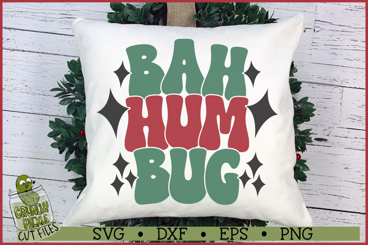 Retro Christmas Bah Hum Bug SVG File
