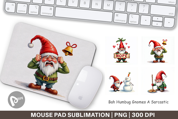 Bah Humbug Gnomes Mouse Pad