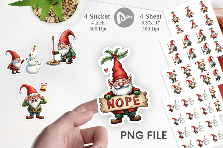 Bah Humbug Gnomes Sticker