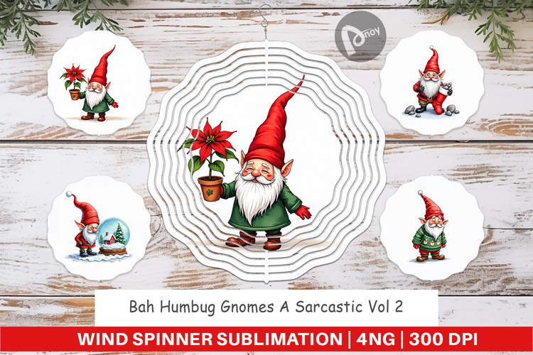 Bah Humbug Gnomes Wind Spinner