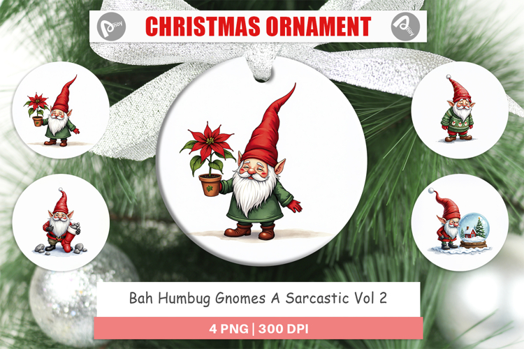 Bah Humbug Gnomes Ornament