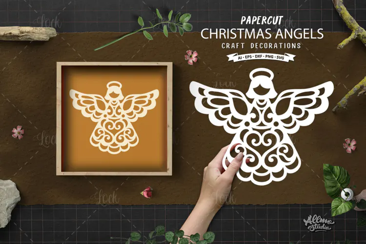 Christmas Angel Papercut SVG
