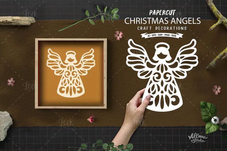 Christmas Angel Papercut SVG