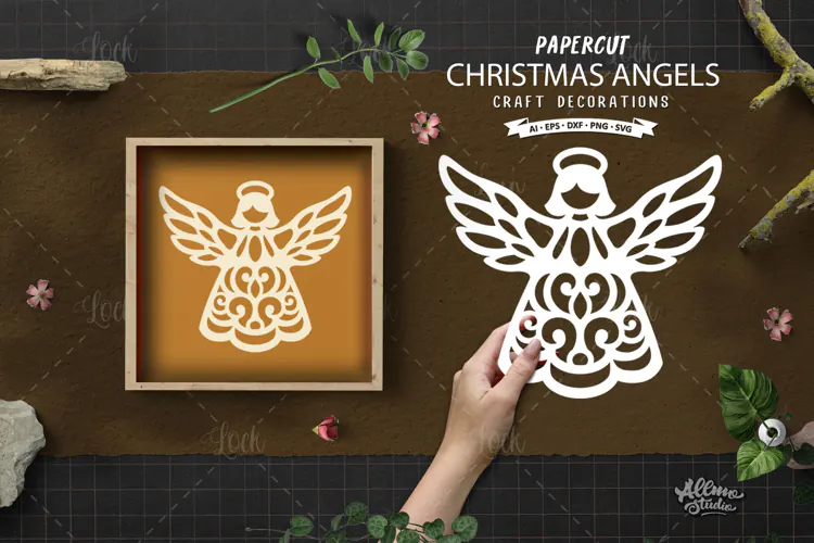 Christmas Angel Papercut SVG