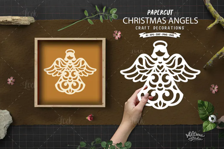 Christmas Angel Papercut SVG