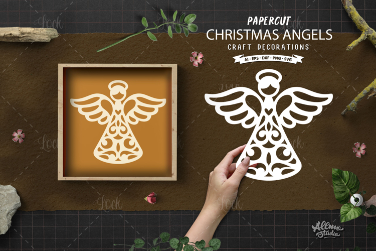 Papercut Christmas Angel Cut File