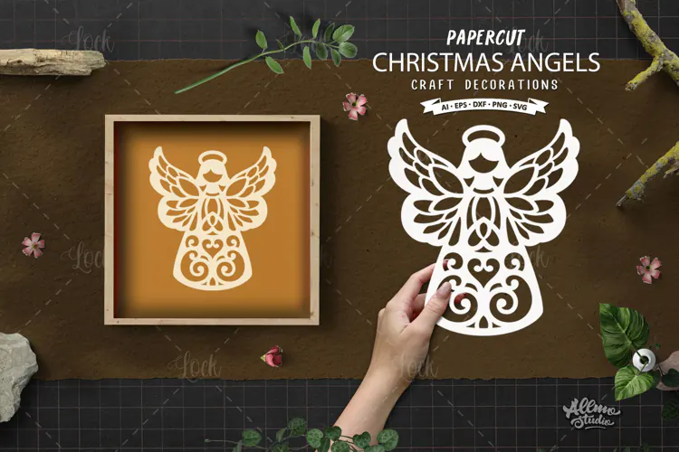 Christmas Angel Papercut SVG