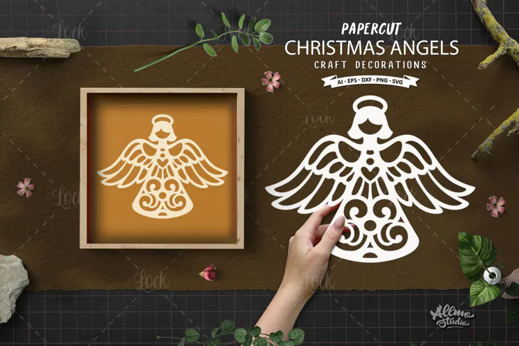 Christmas Angel Papercut SVG