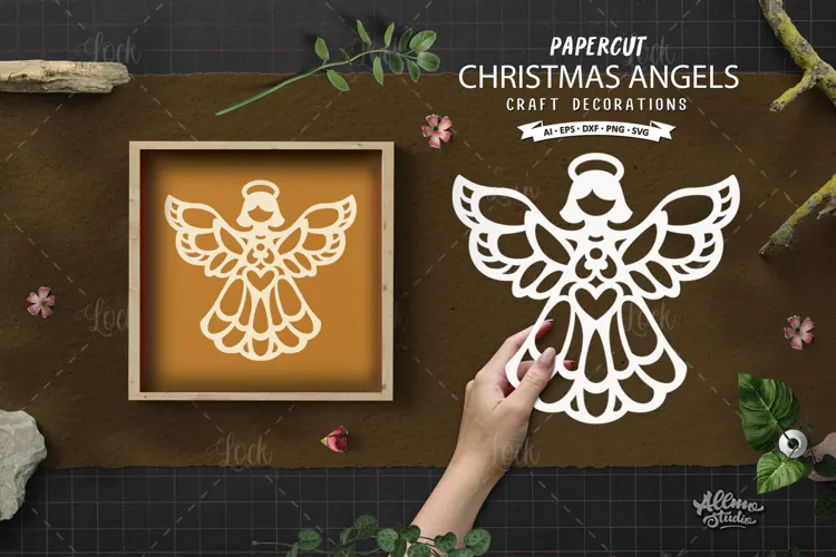 Christmas Angel Papercut SVG