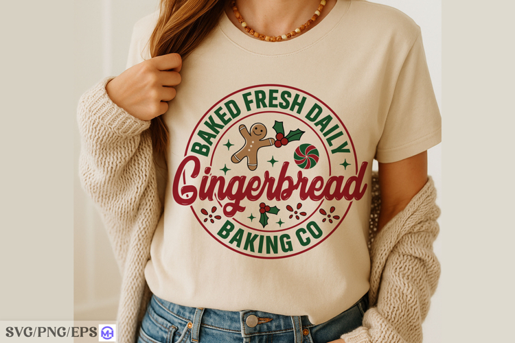 Baked Fresh Daily Gingerbread Baking Co SVG Christmas Sign