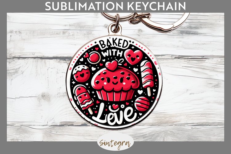 Baked With Love v3 Round Keychain Sublimation