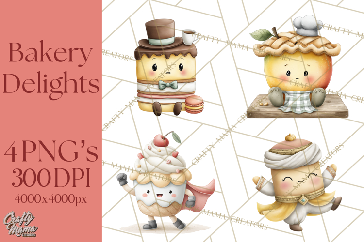 Sweet Treats Bakery Clipart PNG, Adorable Pastry Chefs