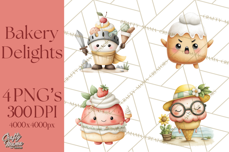 Sweet Treats Bakery Clipart PNG, Adorable Pastry Chefs