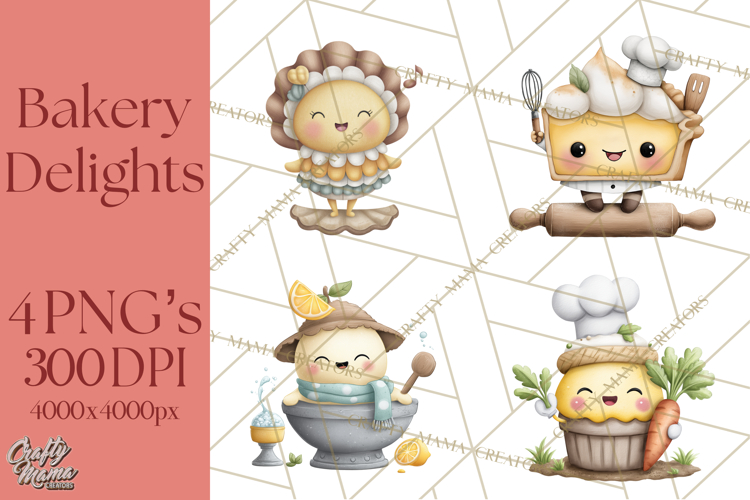 Sweet Treats Bakery Clipart PNG, Adorable Pastry Chefs
