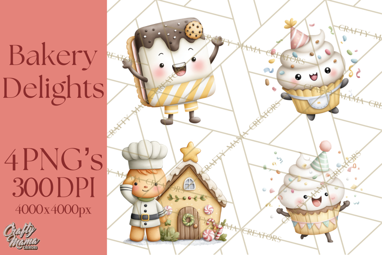 Sweet Treats Bakery Clipart PNG, Adorable Pastry Chefs