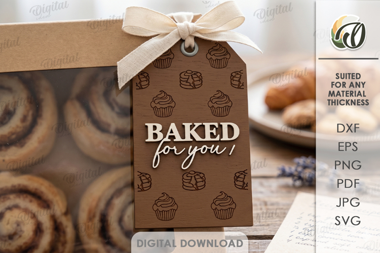 Bakery Tag Laser Cut. Store Gift Tag SVG. Cooking