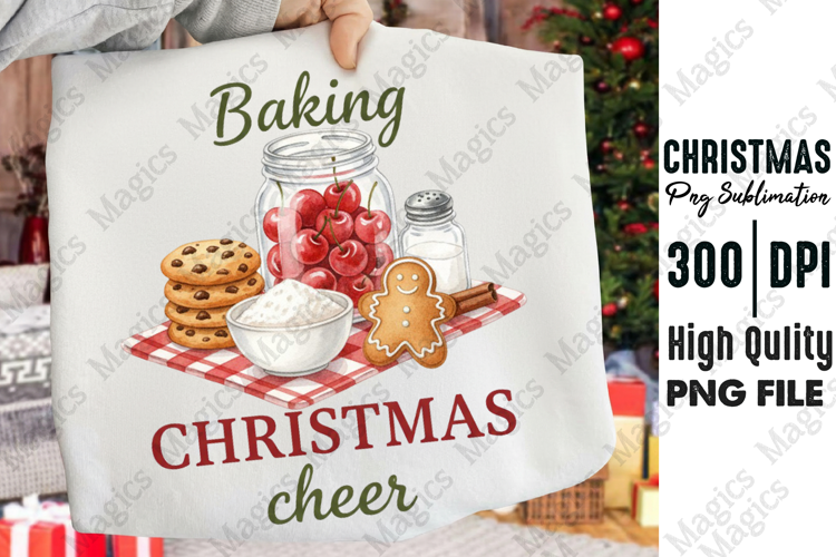 Baking Christmas Cheer Watercolor PNG
