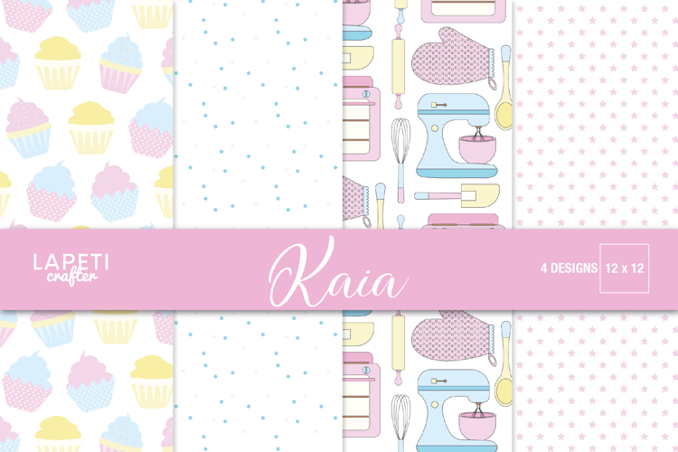 Baking Digital Paper, Cupcake Scrapbook Backgrounds