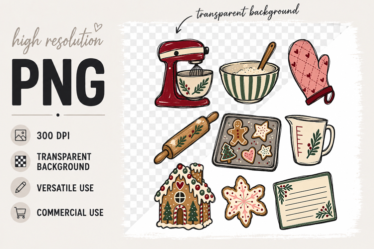 Christmas Baking png, Christmas Baker Sublimation Design png