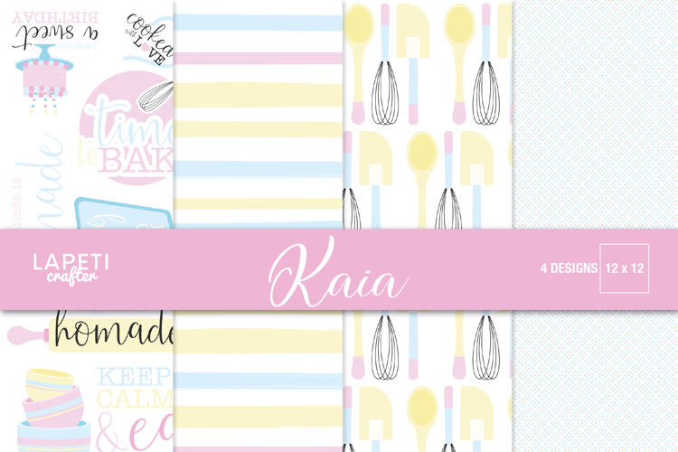 Baking Recipe Journal Papers | Pastel Kitchen Backgrounds