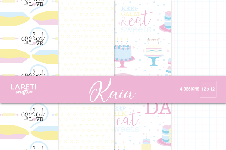 Baking Digital Papers, Cake Scrapbook Background Patterns