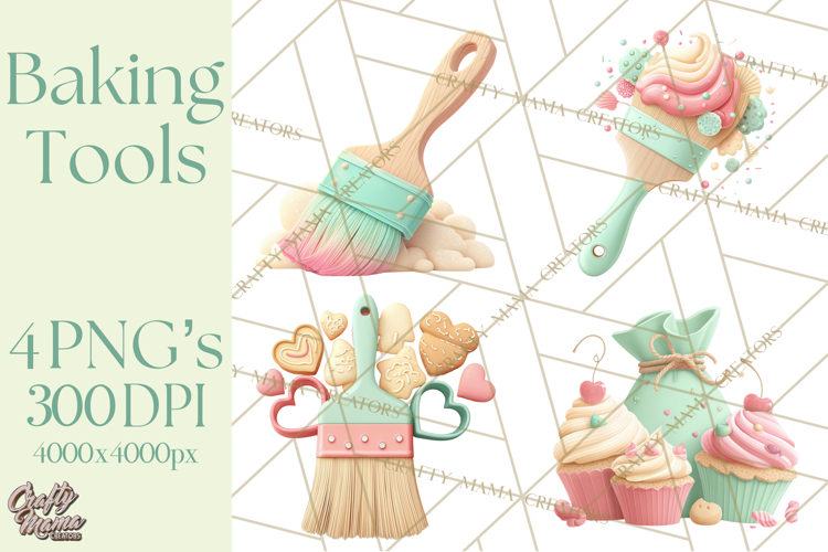Vintage Baking Tools Clipart, Rolling Pins Whisks Mixing Png