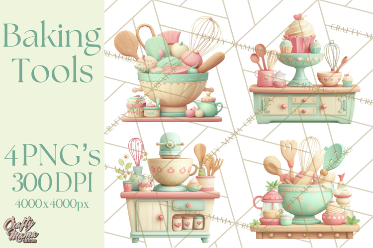 Vintage Baking Tools Clipart, Rolling Pins Whisks Mixing Png