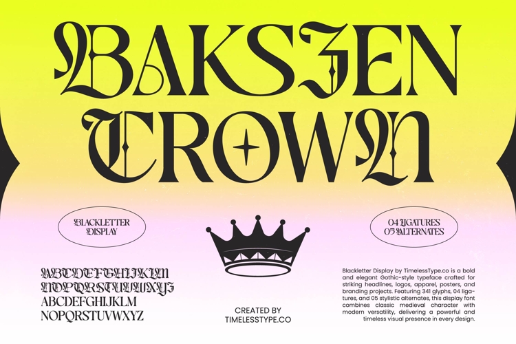 Bakszen Crown - Blackletter Display