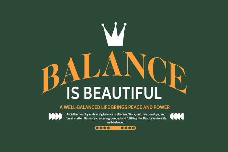 Balance is Beautiful Urban Typography T-shirt Design