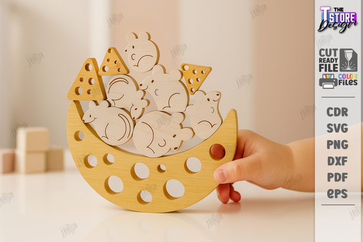 Balance Game Laser Cut|Balancing Stacking Toy|Board Game SVG