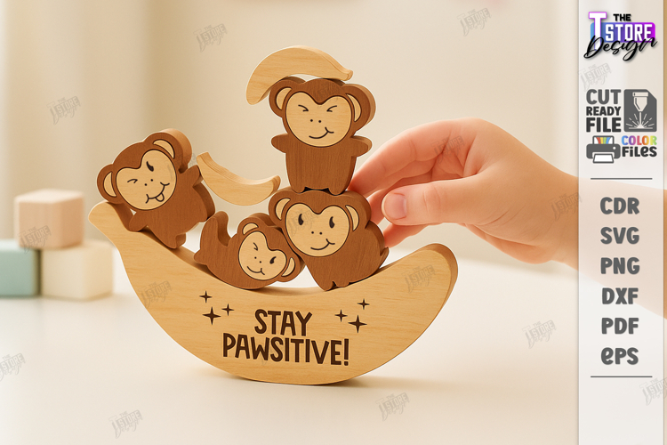 Balance Game Laser Cut|Balancing Stacking Toy|Board Game SVG