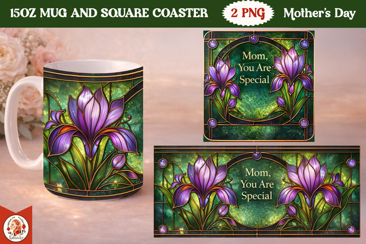 Mother’s Day luxury Mug & Coaster Sublimation Design