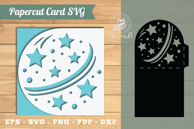 Ball Papercut Card Template SVG