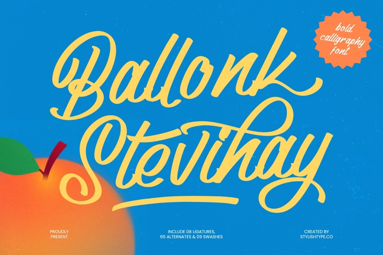 Ballonk Stevihay - Bold Calligraphy Font