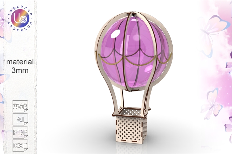 Nursery Hot Air Balloon Laser Cut File DIY Wooden Kids Toy
