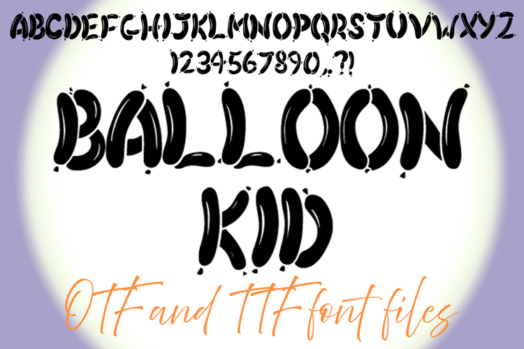 Balloon Kid Typeface Lettering ABC Text Font OTF Cartoon