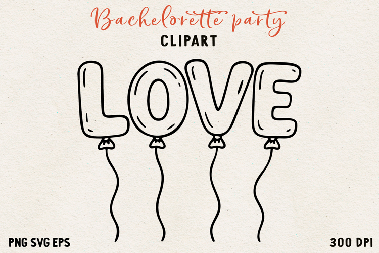 Bachelorette Party Line Art Clipart Bride SVG PNG EPS