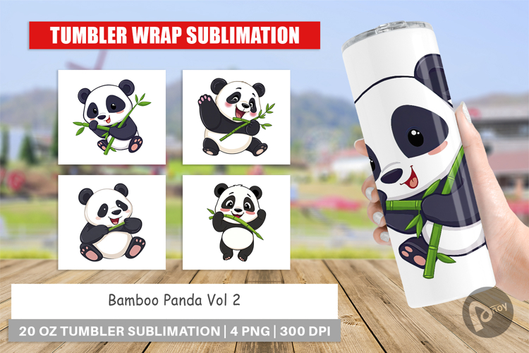 Tumbler Panda with Bamboo