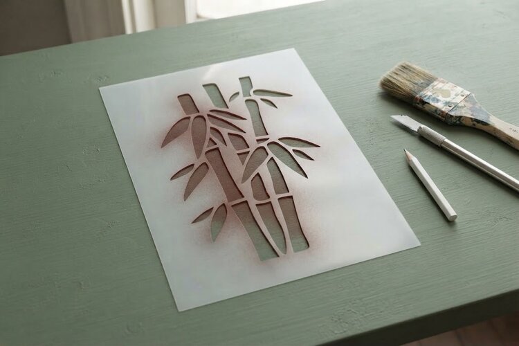Bamboo Papercut Stencil 1 example image 1