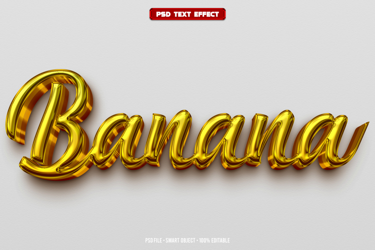 Banana 3D editable text effect