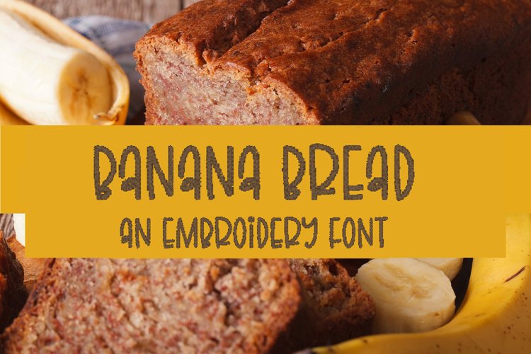 BANANA BREAD EMBROIDERY FONT example image 1