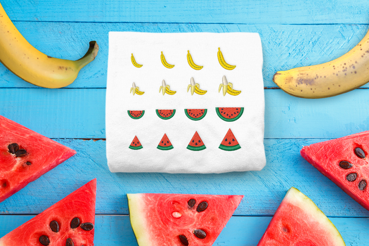 Banana Watermelon Micro Embroidery File Set