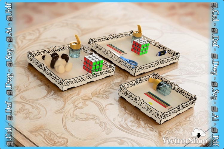 Set of 3 Festive Trays for Birthdays and Celebrations