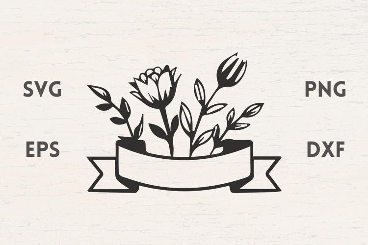 Floral Ribbon SVG