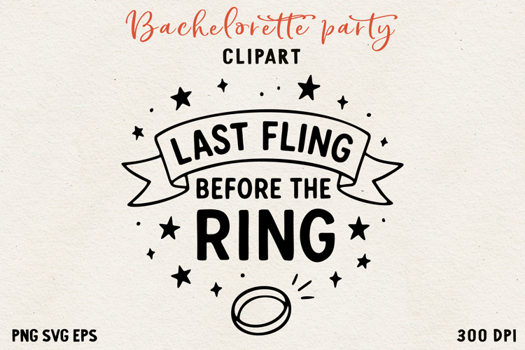 Bachelorette Party Line Art Clipart Bride SVG PNG EPS