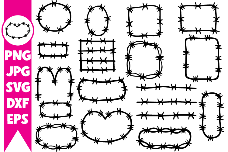 Barbed Wire Frames & Borders SVG