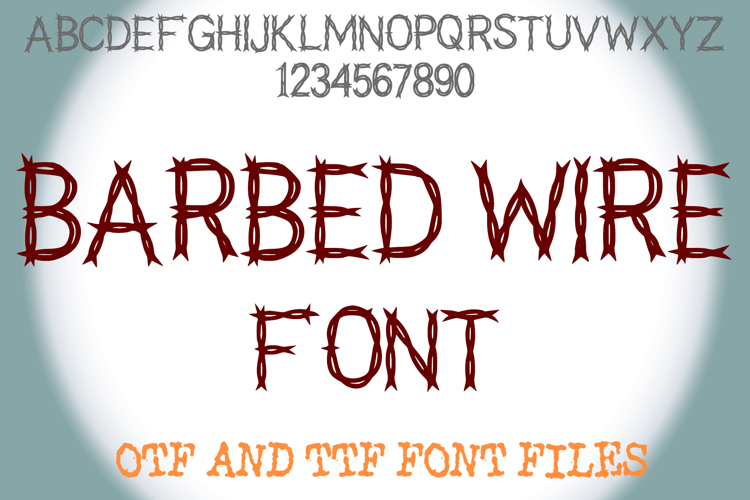 Barbed Wire Lettering ABC Text Font Alphabet OTF Type