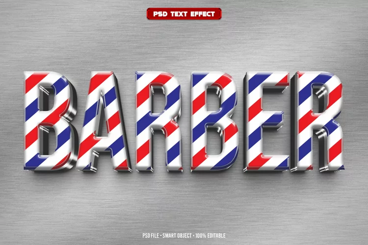 Barber 3D editable text effect
